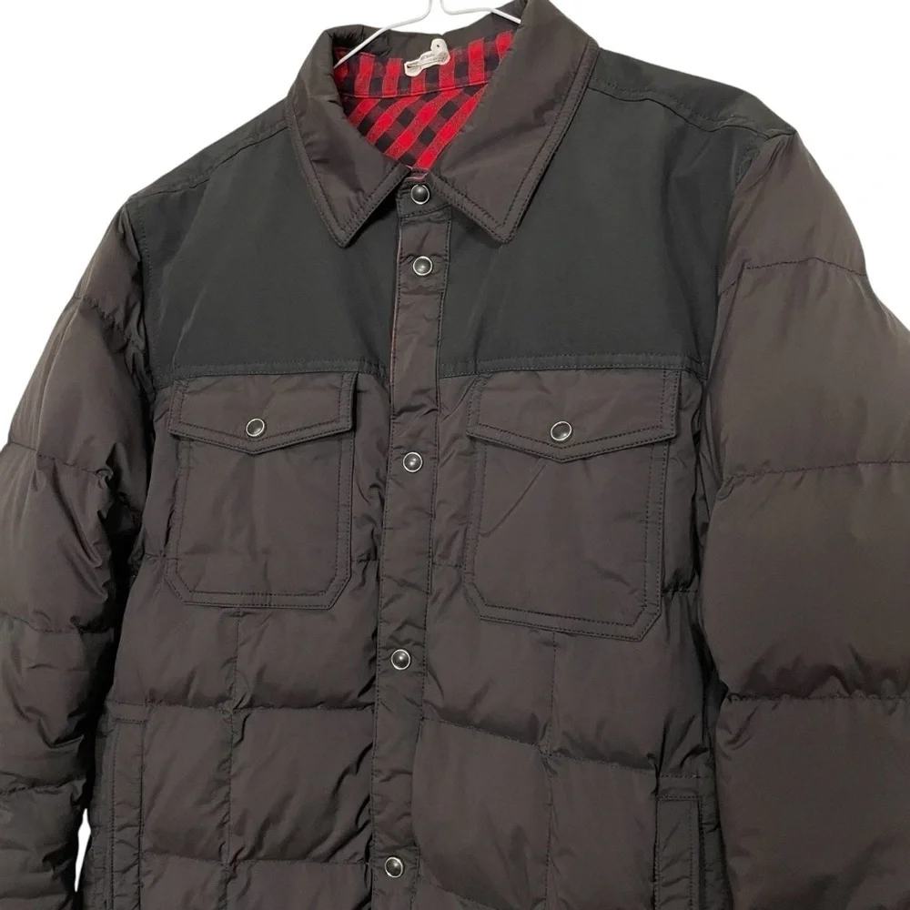 WOOLRICH Reversible Puffer Jacket Men S Buffalo Checked Goose Down Feathers Snap